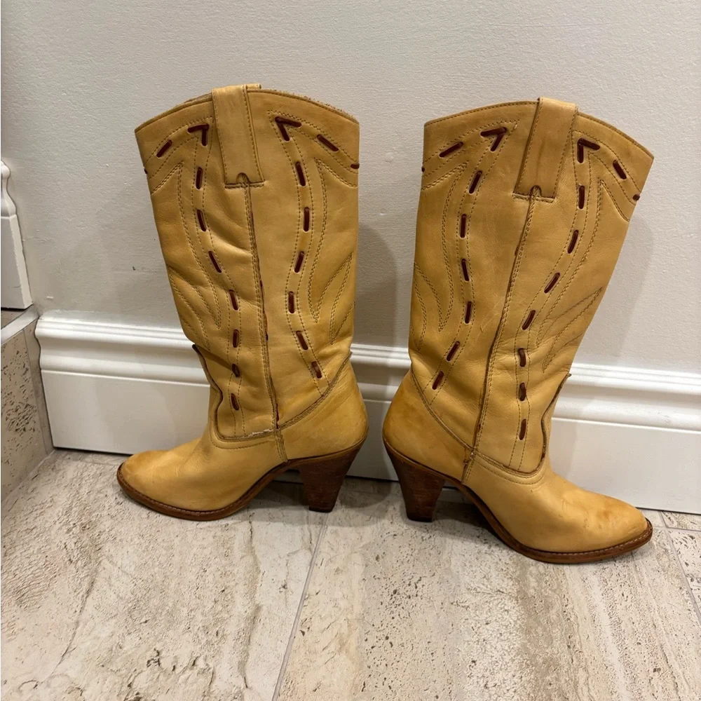 Tan Leather Women's Boots - Picture 2 of 7